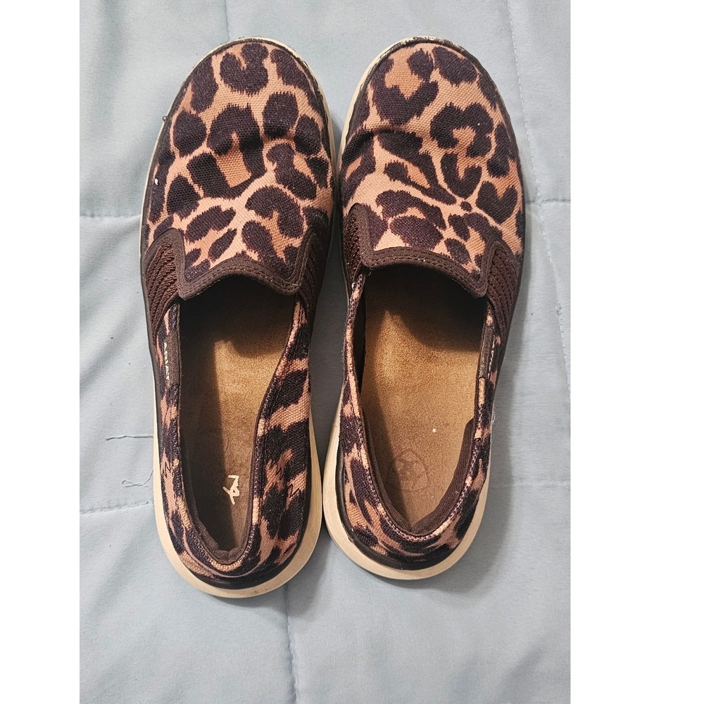 Ariat Cruiser Leopard Print Canvas Slip On Loafers Womens 6.5B 10039737